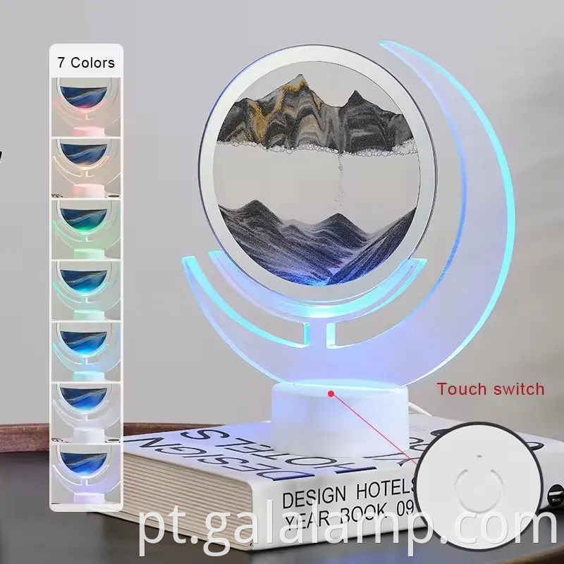 Lâmpada de trânsito de areia fluindo falhas com recursos de carregamento coloridos